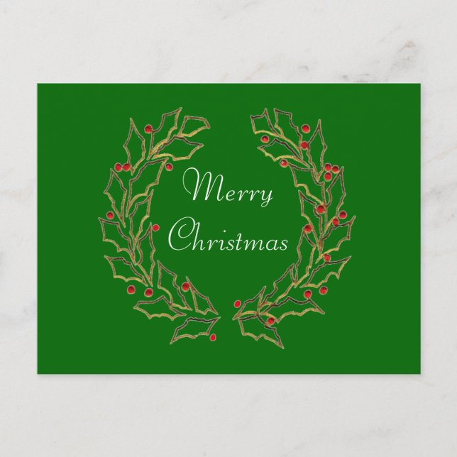 Weihnachtskranz Postkarte (Vorderseite)