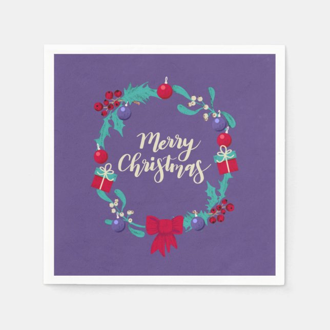 Weihnachtskranz Serviette (Vorderseite)