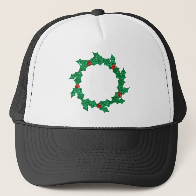 Weihnachtskranz Truckerkappe (Vorderseite)