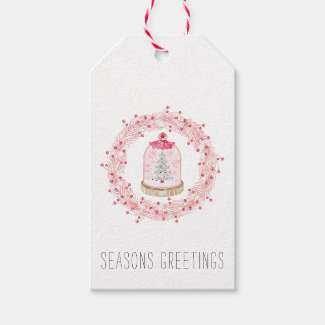 Weihnachtskranz und -aufkleber geschenkanhänger (Vorderseite)