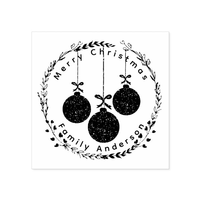 Weihnachtskranz und festliche Bausteine Familienna Gummistempel (Prägung)