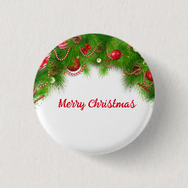 Weihnachtskranz und Rote Bulben und Geschenke Button