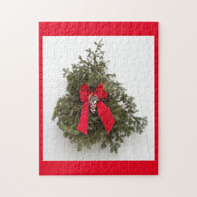Weihnachtskranz und Roter Bogen (Vertikal)