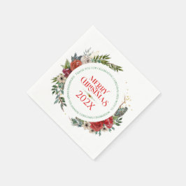Weihnachtskranz und typografische Servietten für d