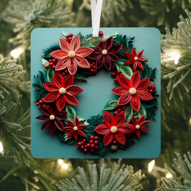Weihnachtskranz-Urlaubsornament Ornament Aus Metall (InSitu)