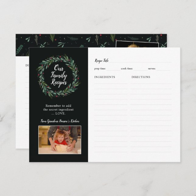 Weihnachtskranz Verlasse Berries Postkarte (Vorne/Hinten)