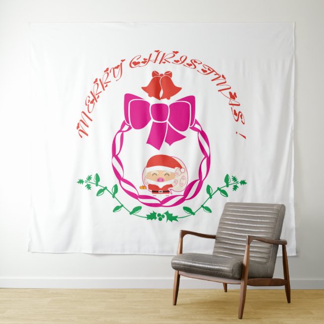 Weihnachtskranz Wandteppich (Beispiel (Horizontal))
