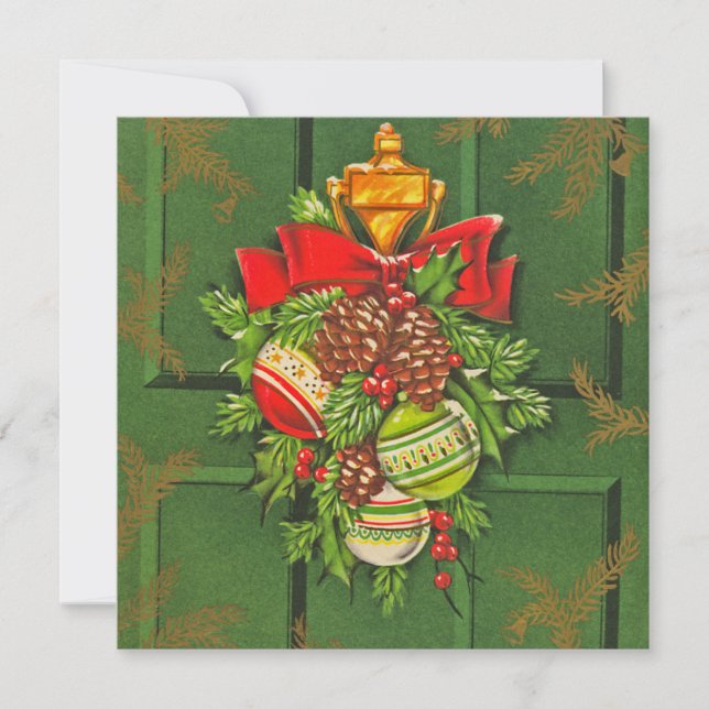 Weihnachtskranz Weihnachtskarte Feiertagskarte (Vorderseite)