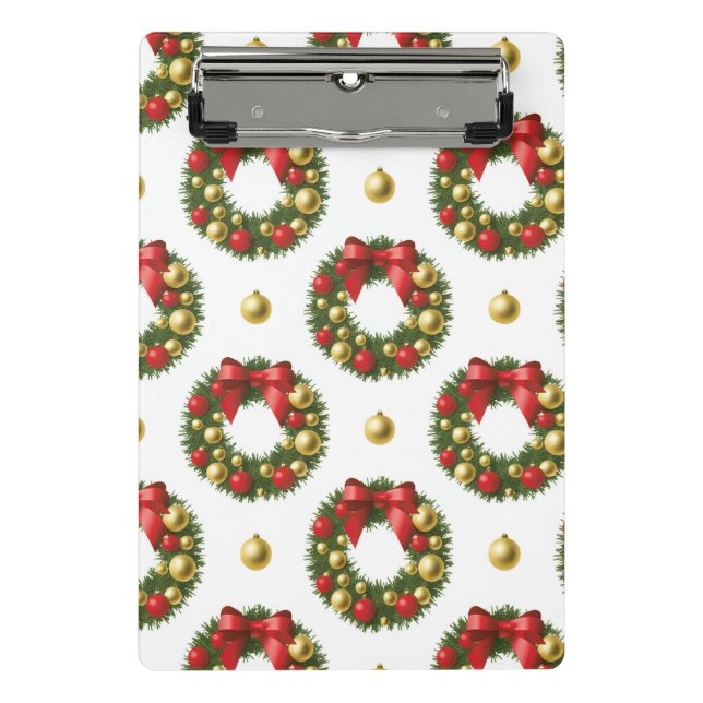 Weihnachtskränze Mini Klemmbrett (Vorderseite)