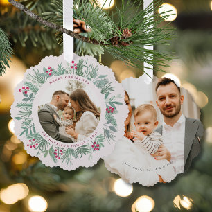 Weihnachtskränze mit Foto Ornament Karte
