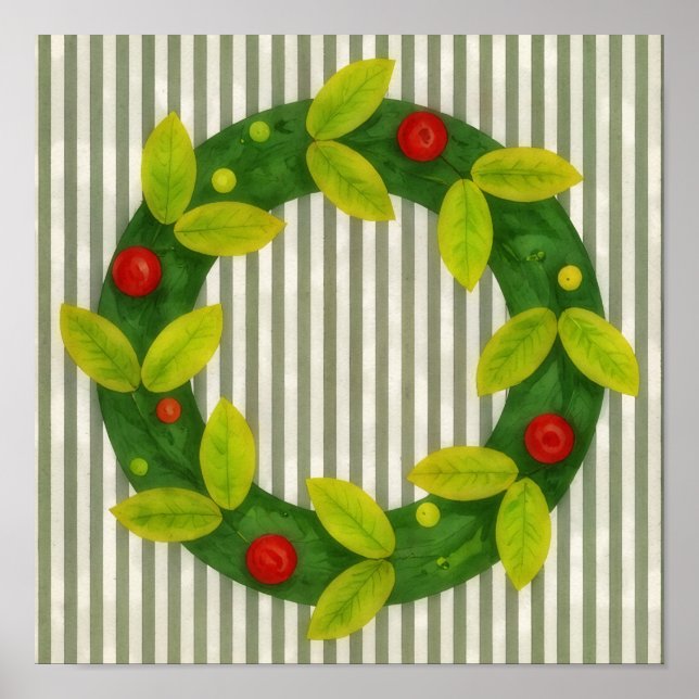 Weihnachtskränze Quadratische Kunstposter Poster (Vorne)