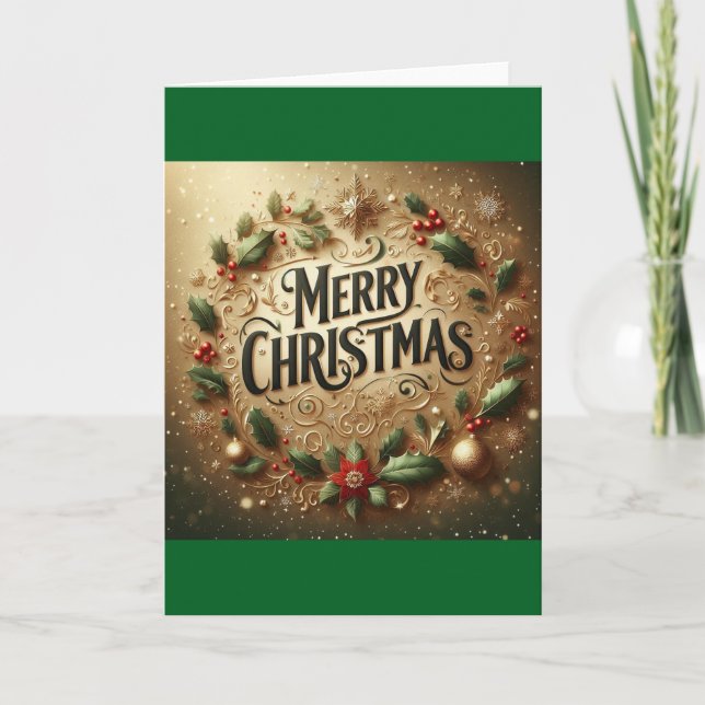 Weihnachtskranzkarte Karte (Vorderseite)