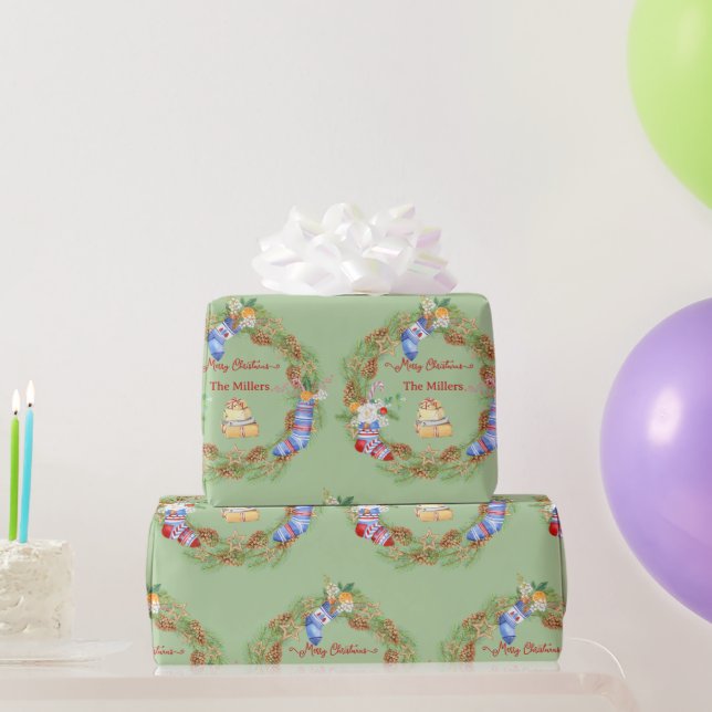Weihnachtskraut Winter Grüne Kone Familiengeschenk Geschenkpapier (Partygeschenke)