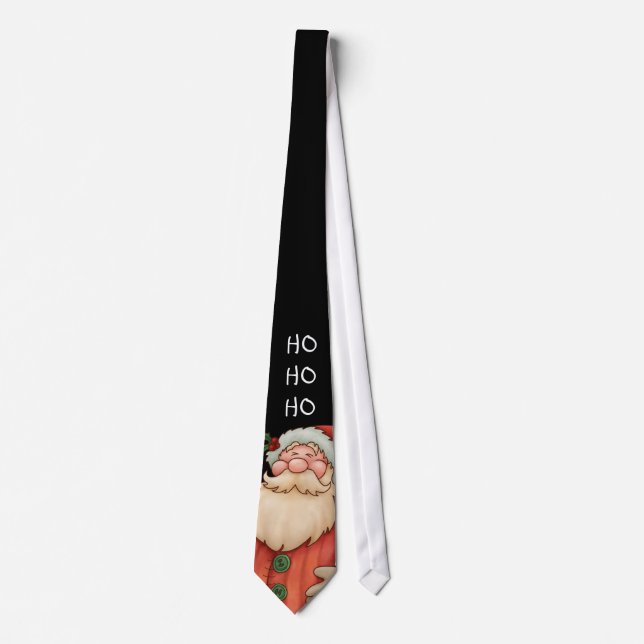 WeihnachtsKrawatte mit Weihnachtsmann Ho Ho Ho Krawatte (Vorderseite)