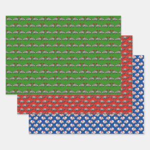 Weihnachtskreaturen geschenkpapier set