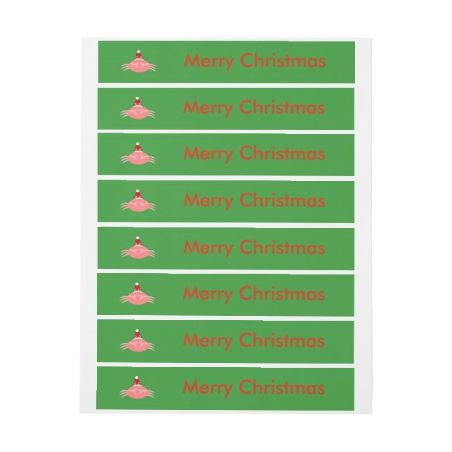 Weihnachtskrebs-Custom-Labels Rundum-Adressaufkleber (Bogen)