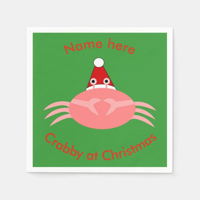 Weihnachtskrebs Custom Paper Napkins Serviette (Vorderseite)