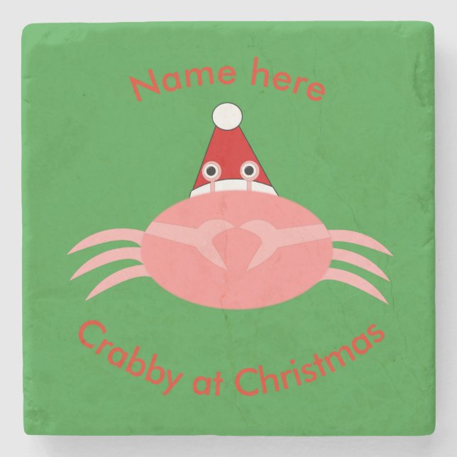Weihnachtskrebs Custom Steinuntersetzer (Vorderseite)