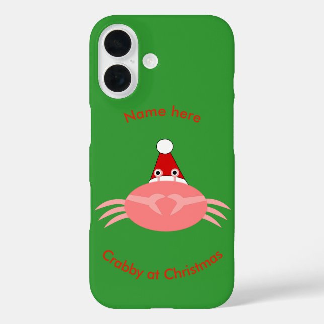 Weihnachtskrebs individuell iPhone 16 hülle (Rückseite)
