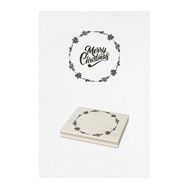 Weihnachtskreide-Briefmarke Gummistempel (Christmas Wreath Stamp)