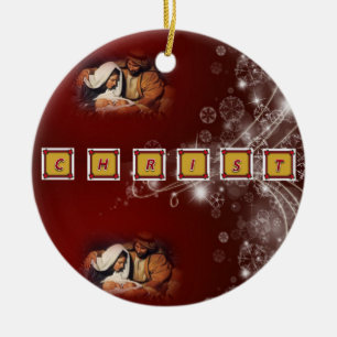 Weihnachtskreis-Ornament, Christus Keramik Ornament