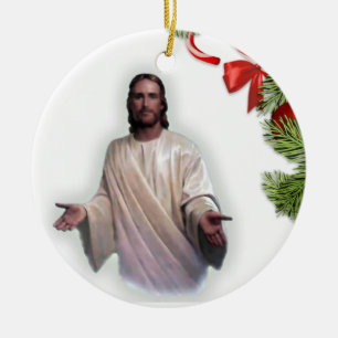 Weihnachtskreis-Ornament, Jesus Christus Keramik Ornament