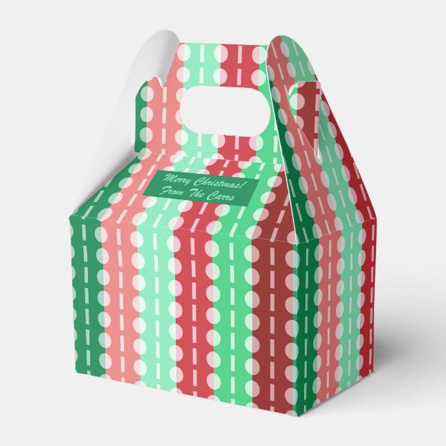 Weihnachtskreise für Streifen Rot und Grün Geschenkschachtel (Vorderseite)