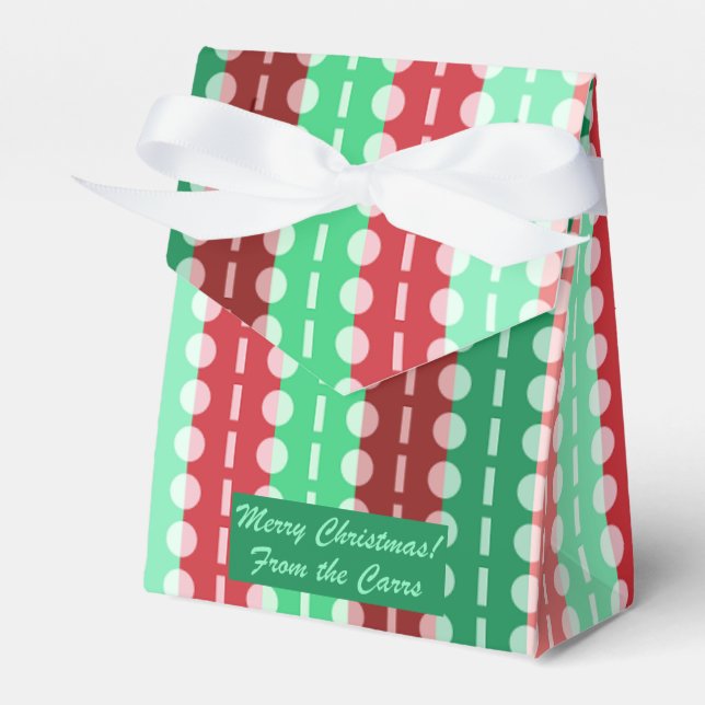 Weihnachtskreise für Streifen Rot und Grün Geschenkschachtel (Vorderseite)