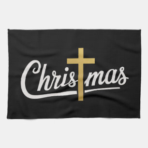 Weihnachtskreuz Familienpassendes Jesus-Geschenk I Geschirrtuch