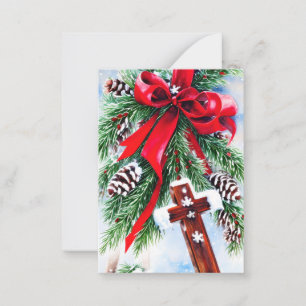 Weihnachtskreuz und Bugbudget Mini Mitteilungskarte
