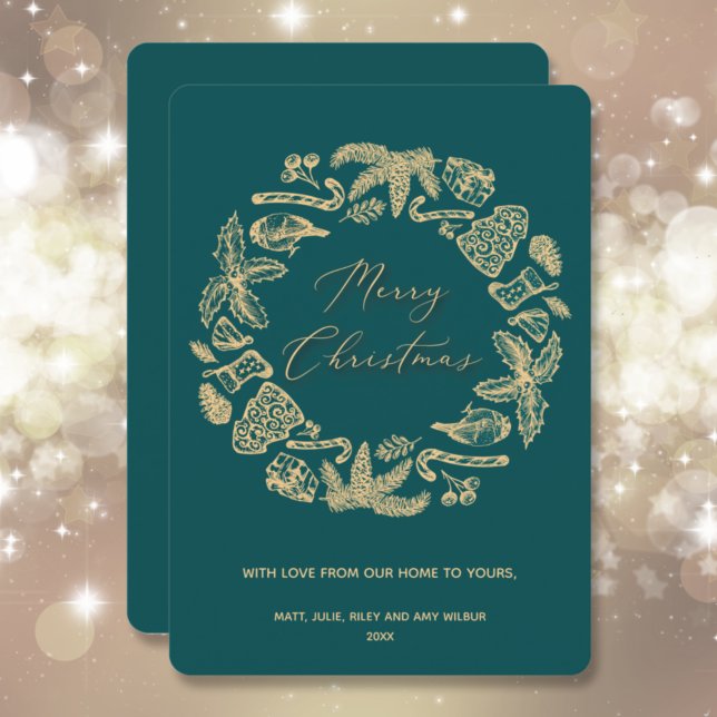 Weihnachtskrieg auf Aquamarinem Non-Foto Feiertagskarte (Von Creator hochgeladen)