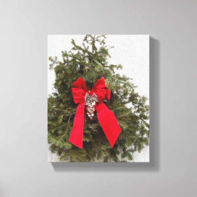 Weihnachtskrieg mit Red Bow Leinwanddruck (Vorderseite)