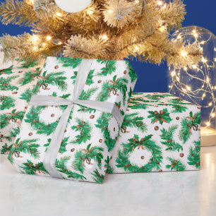 Weihnachtskriege Berries Bows Moderne Weihnachten Geschenkpapier