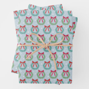 Weihnachtskriege mit Bows Retro Inspiriert Geschenkpapier Set