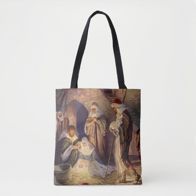 Weihnachtskrippe, 3 Hirten und Jesus Tasche (Vorderseite)