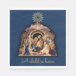 Weihnachtskrippe Adoration des Säuglings Jesus Nap Serviette