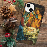 Weihnachtskrippe, Baby Jesus in Gefahr Case-Mate iPhone 14 Hülle<br><div class="desc">Vintage Illustration religiöses Weihnachtsdesign mit klassischer Krippe. Eine Christliche religiöse Familienszene mit Maria,  Joseph und dem Säugling Jesus Christus im Ranger mit Lamm und Schafen. Bethlehem.</div>