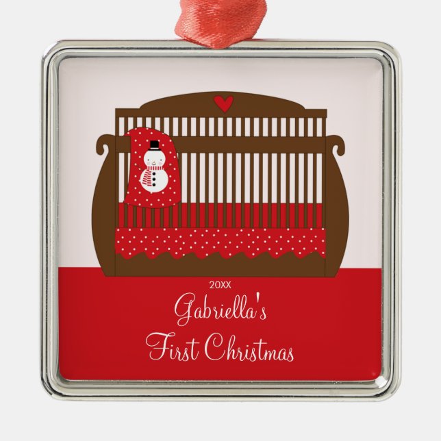 Weihnachtskrippe Baby's First Christmas Ornament (Vorne)