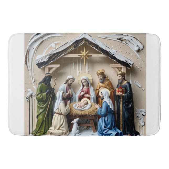 Weihnachtskrippe, Baum Weise Männer Bethlehem Badematte (Vorderseite)