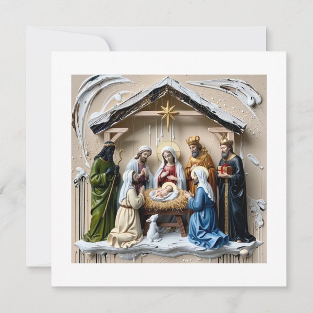 Weihnachtskrippe, Baum Weise Männer Bethlehem Save The Date (Vorderseite)
