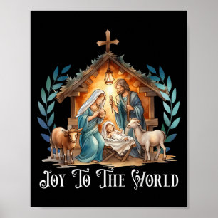 Weihnachtskrippe Christliche Geburt Jesu Joy to Poster