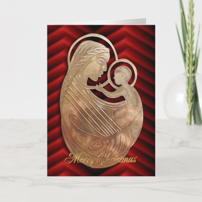 Weihnachtskrippe Die religiöse Karte Madonna (Vorderseite)