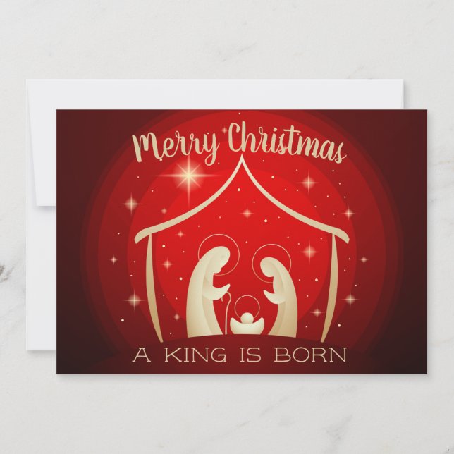 Weihnachtskrippe Feiertagskarte (Vorderseite)