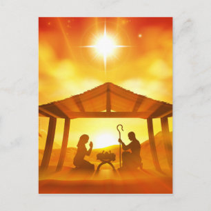 Weihnachtskrippe Feiertagspostkarte