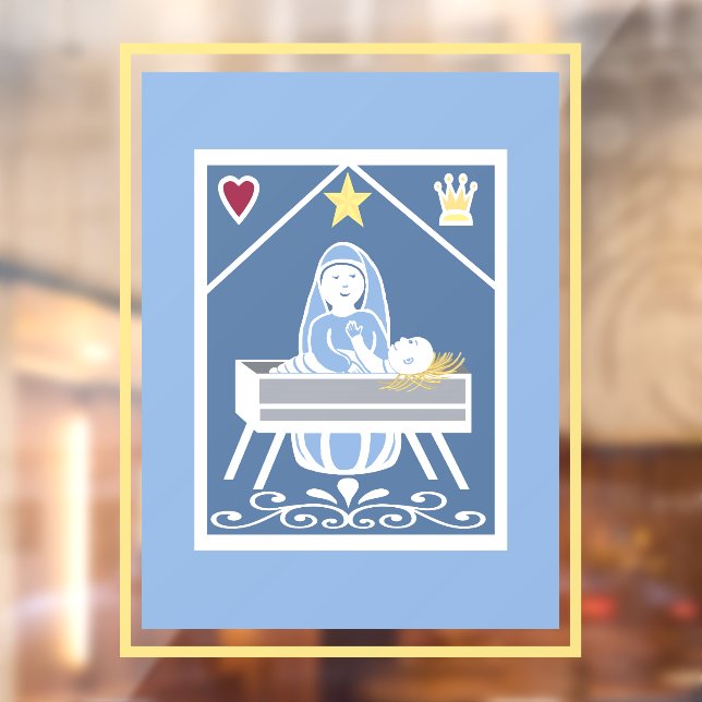 Weihnachtskrippe Fensteraufkleber (Blatt 2)