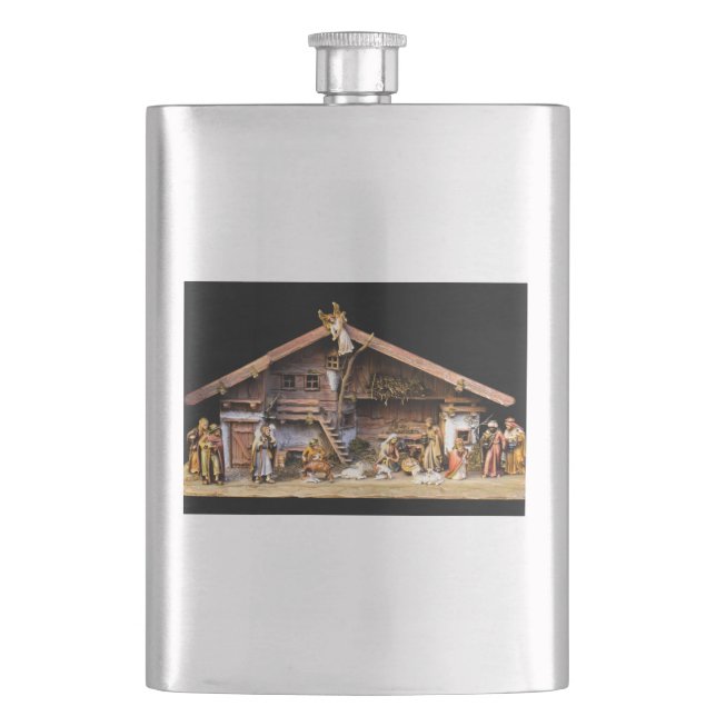 Weihnachtskrippe Flachmann (Vorderseite)