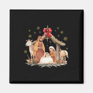 Weihnachtskrippe für christliche Familien Magnet