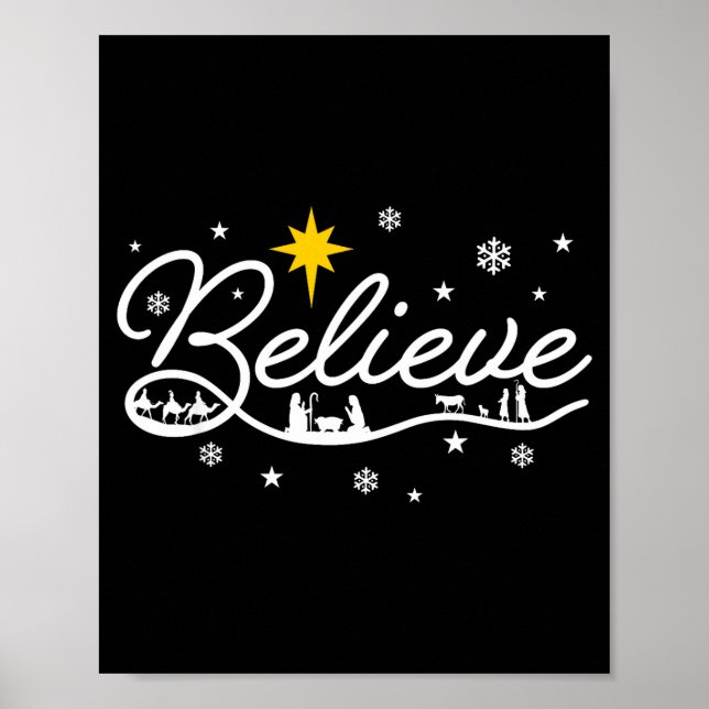 Weihnachtskrippe Glauben Christliche Familie Frohe Poster (Vorne)
