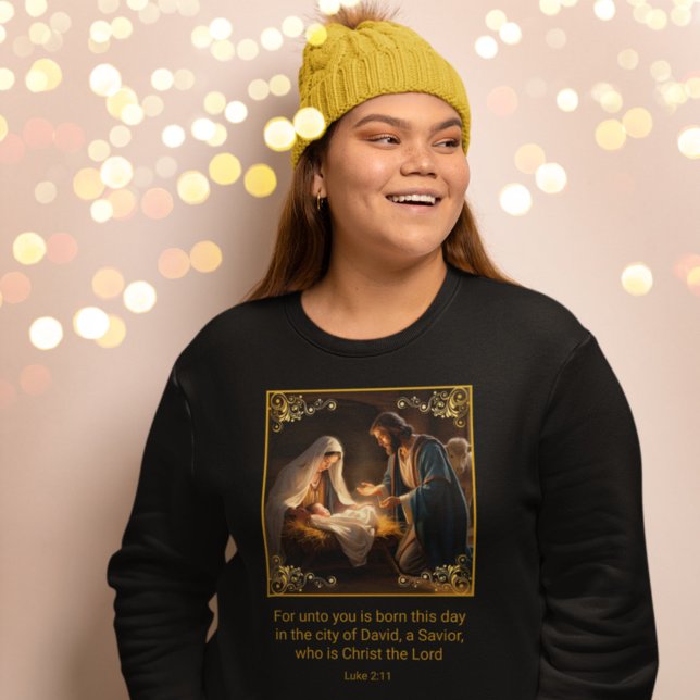 Weihnachtskrippe Heilige Familie Religious Luke 2: Sweatshirt (Von Creator hochgeladen)