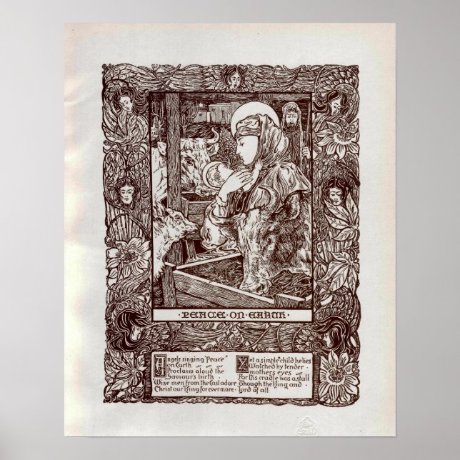 Weihnachtskrippe im Jugendstil (1898) Poster (Vorne)